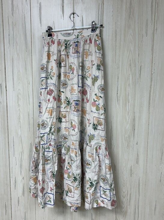 Abercrombie & Fitch Dresses & Skirts - Abercrombie & Fitch (XS ) Italy Print Linen Blend Maxi Skirt Fruit Lined Cottage